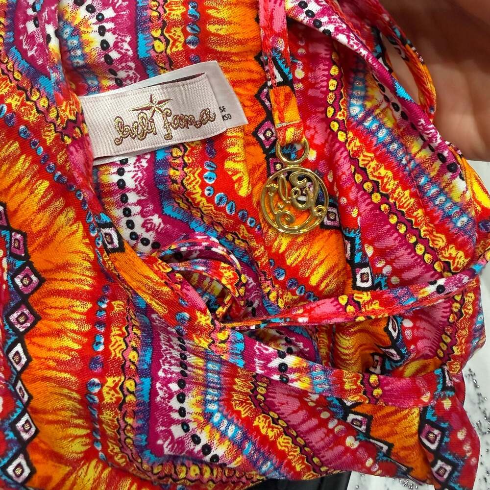 Luli Fama Women’s Multicolor Boho Tunic Beach Cover-Up size xSmall